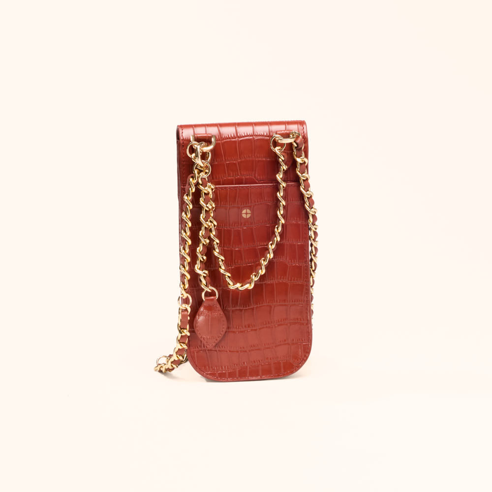 Pochette smartphone Chloé - Brique