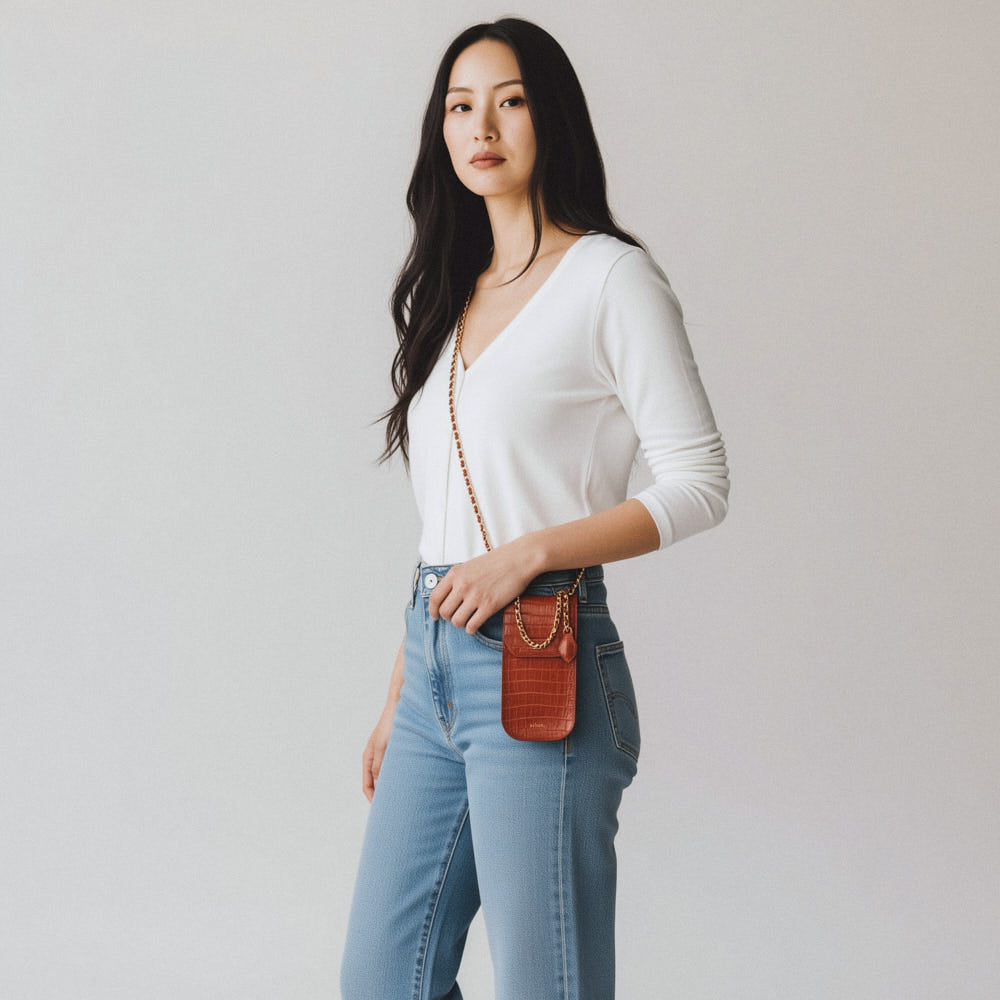 Pochette smartphone Chloé - Brique