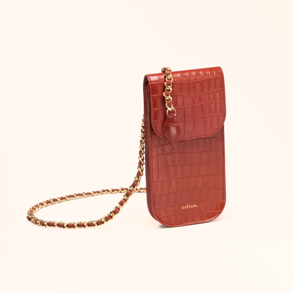 Pochette smartphone Chloé - Brique