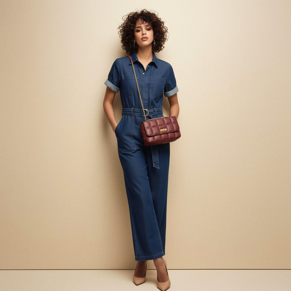 Sac porté épaule Frida - Bordeaux