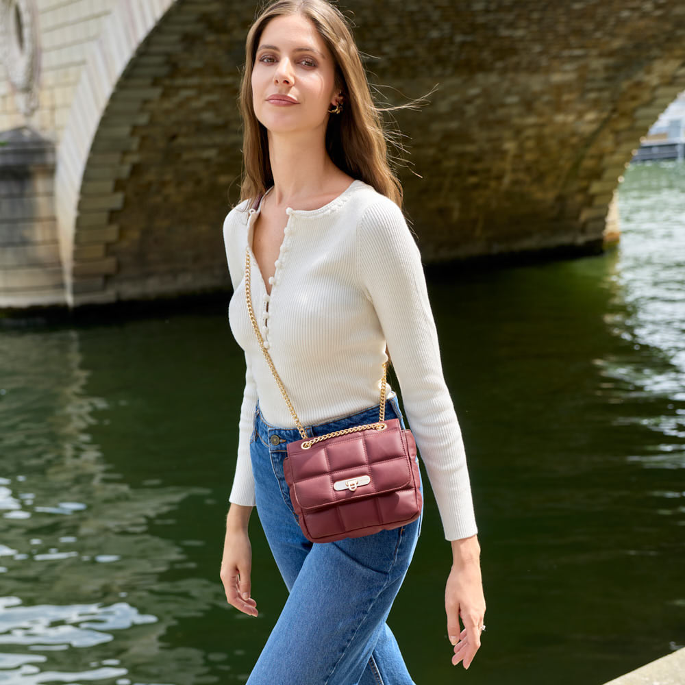 Sac porté épaule Léonie - Bordeaux