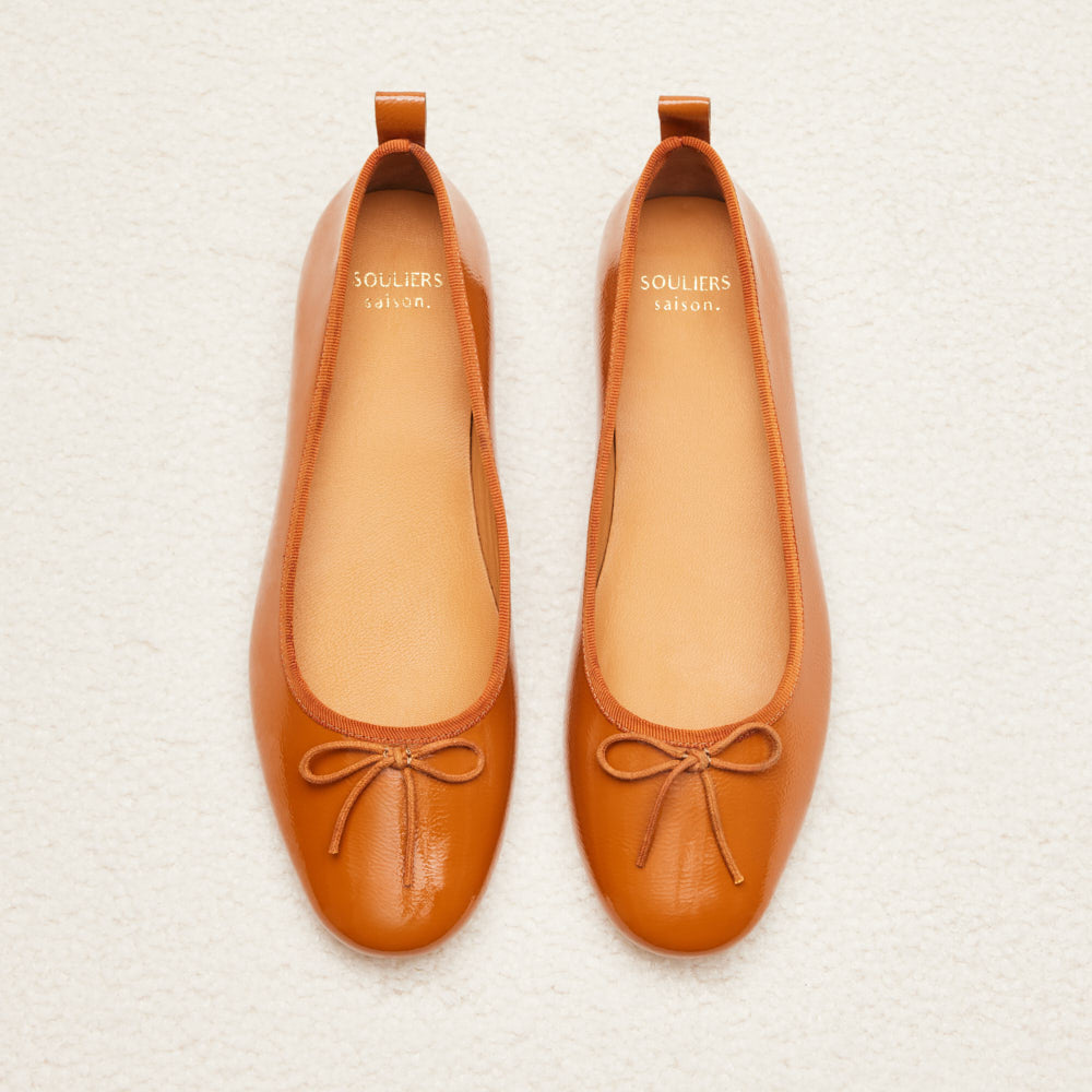 Ballerines Camille - Camel verni