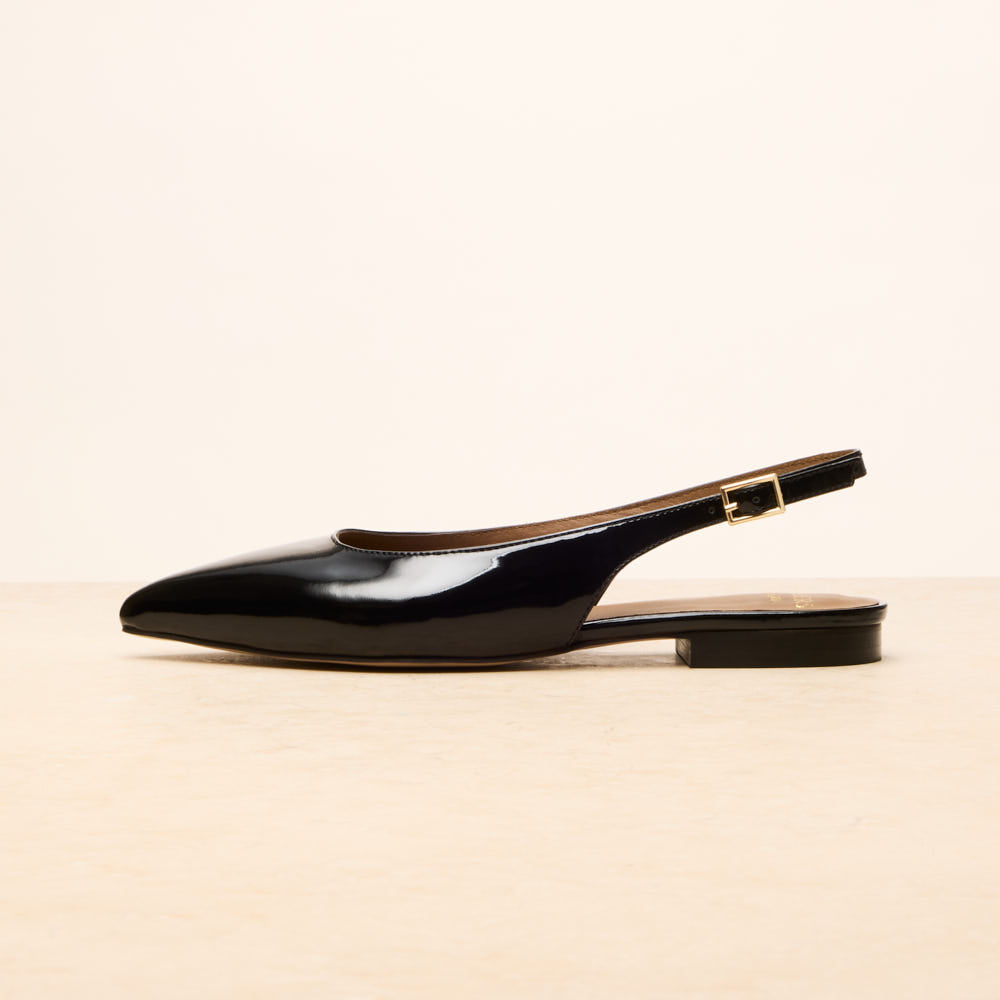 Ballerines slingback Séraphine - Noir verni