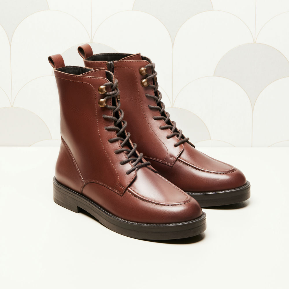 Bottines à lacets Violette - Marron