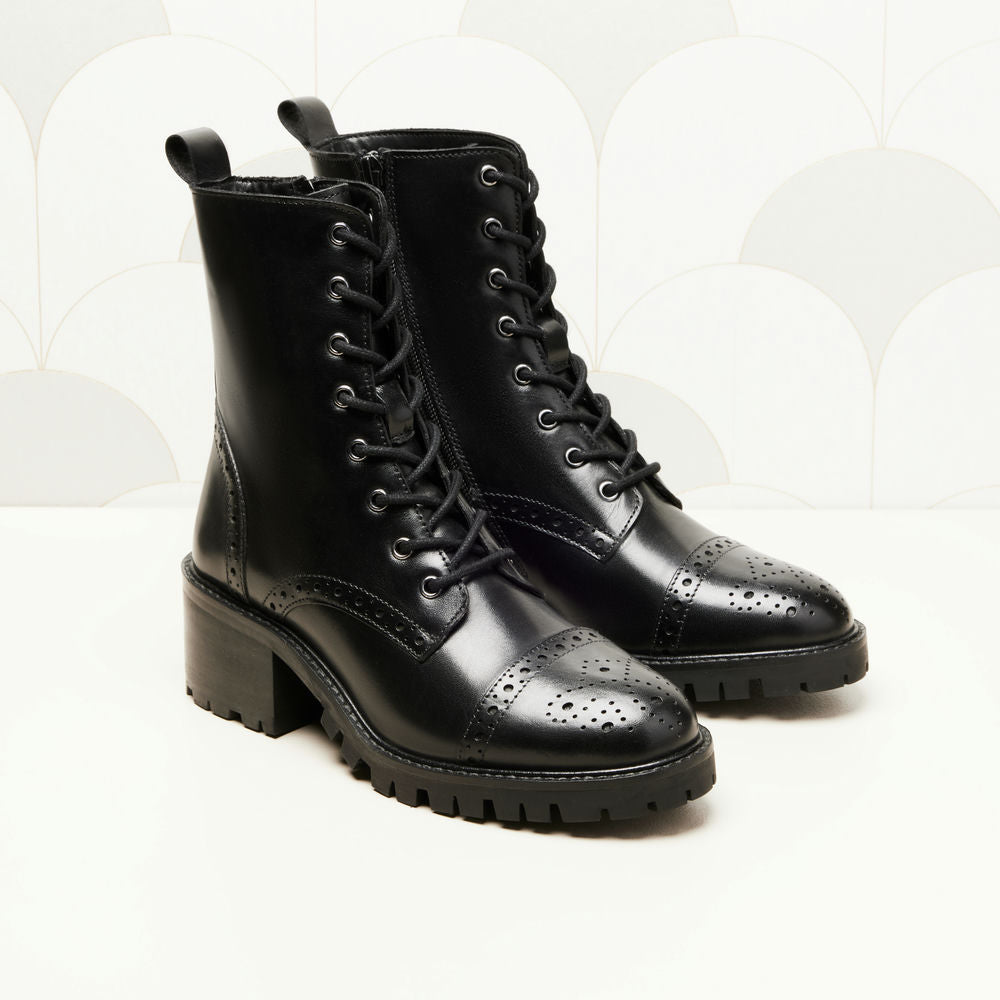 Bottines à lacets Nina - Noir