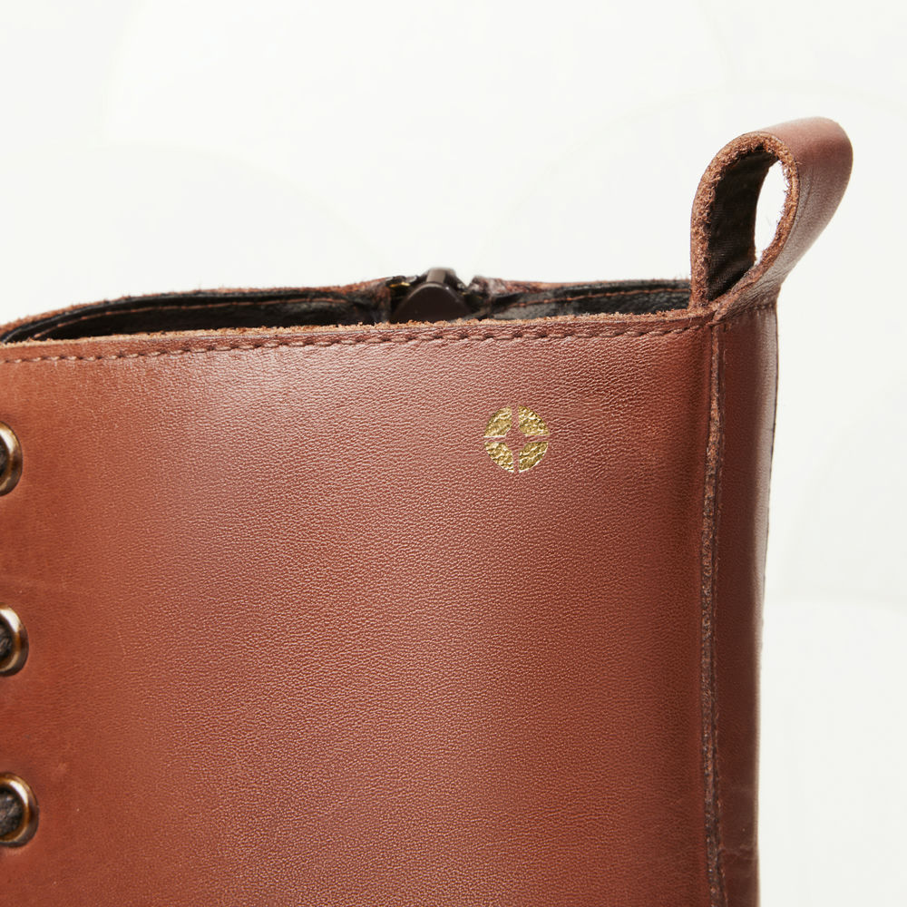 Bottines à lacets Nina - Marron