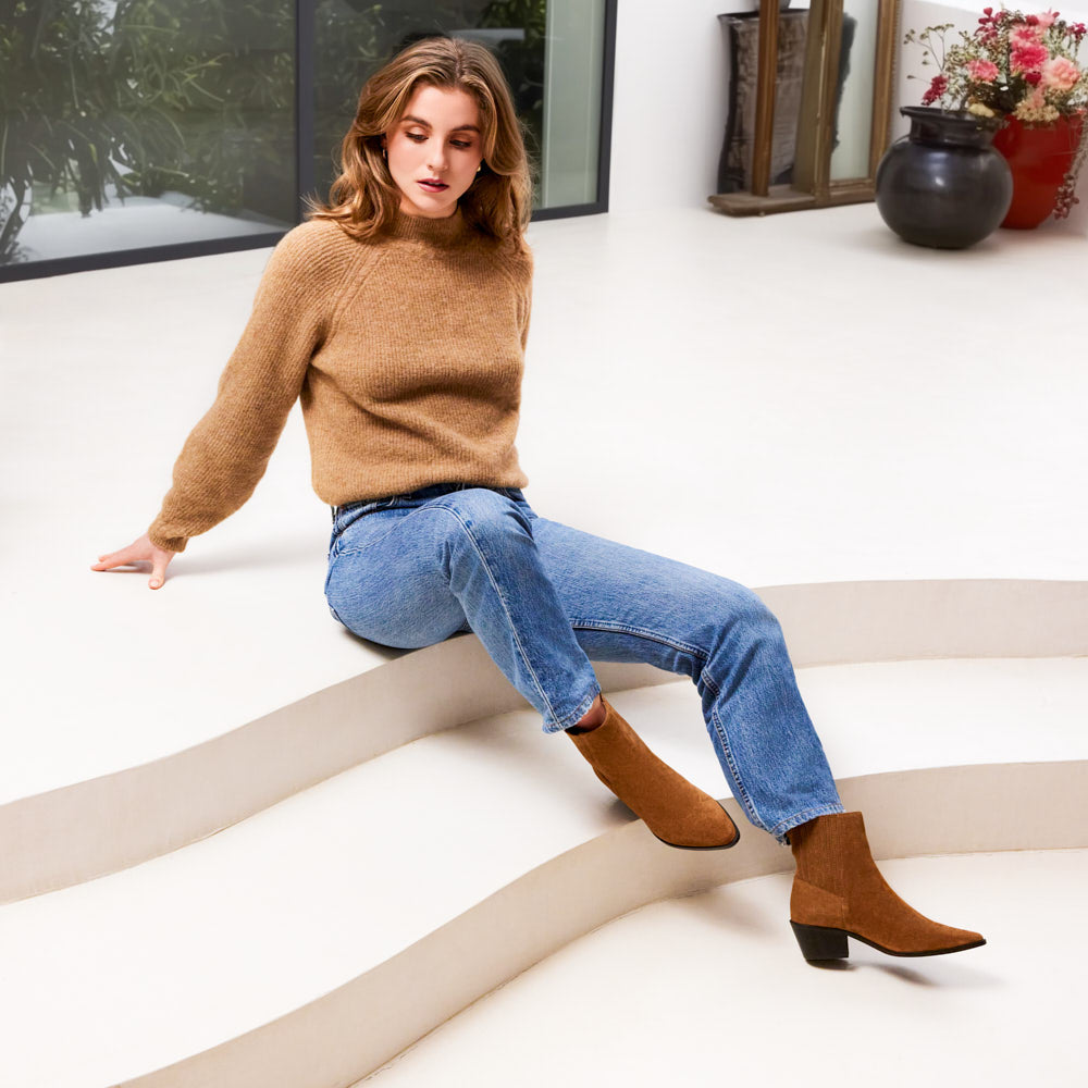 Bottines Lucile - Camel suede