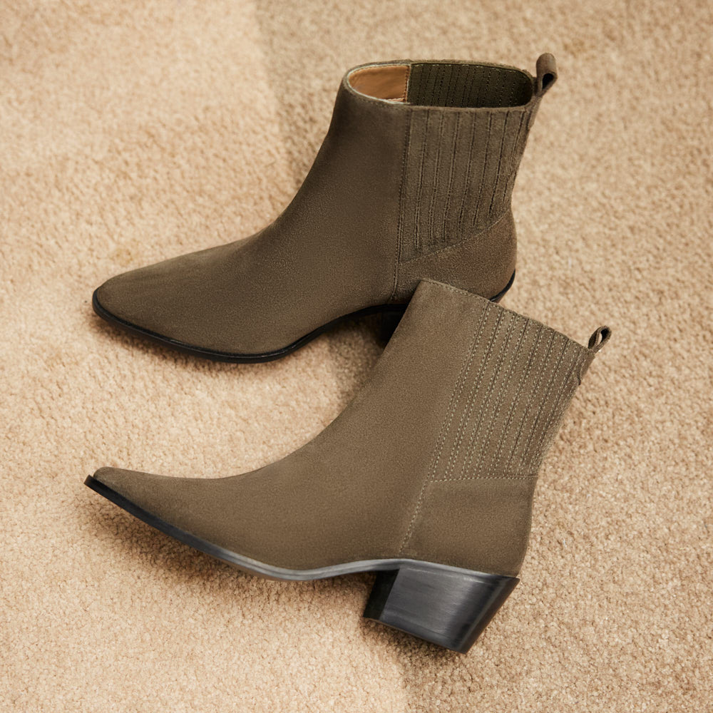 Bottines Lucile - Kaki suede