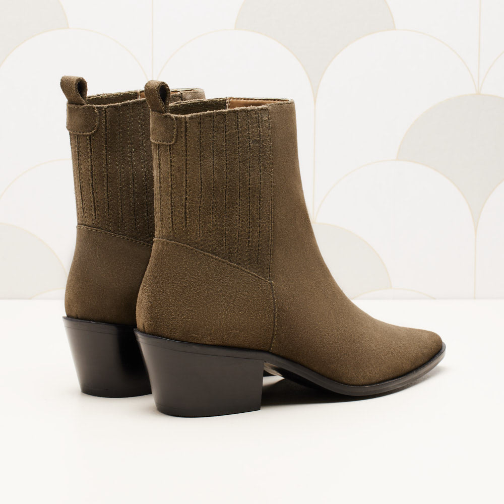 Bottines Lucile - Kaki suede