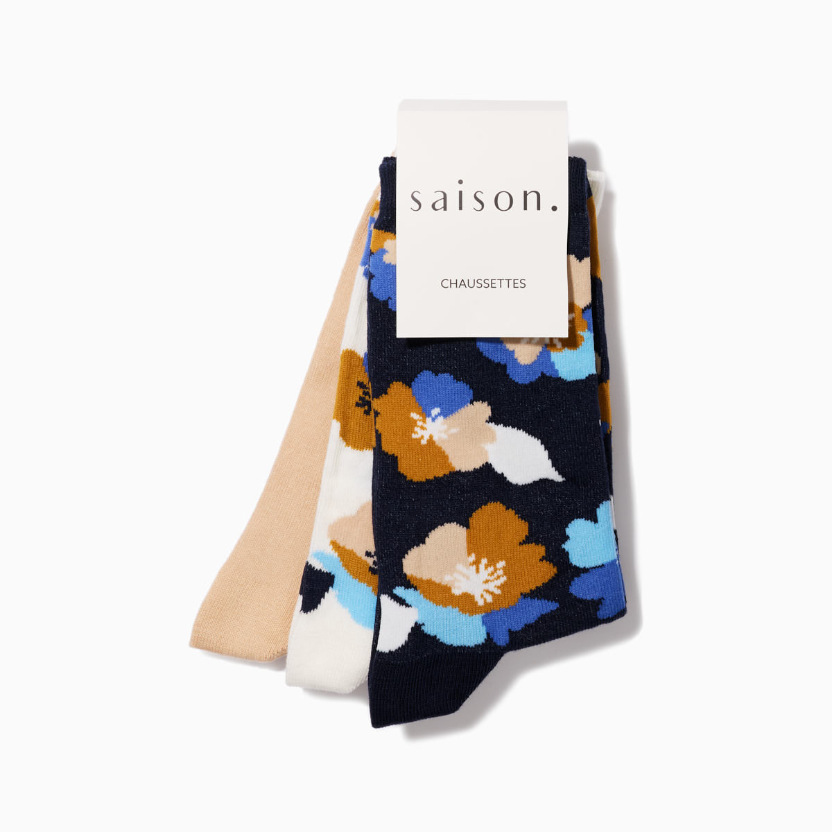 Chaussettes florales x3