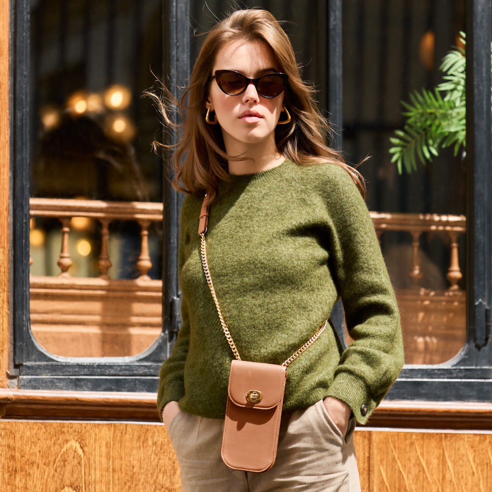 Pochette smartphone Agnès - Noisette