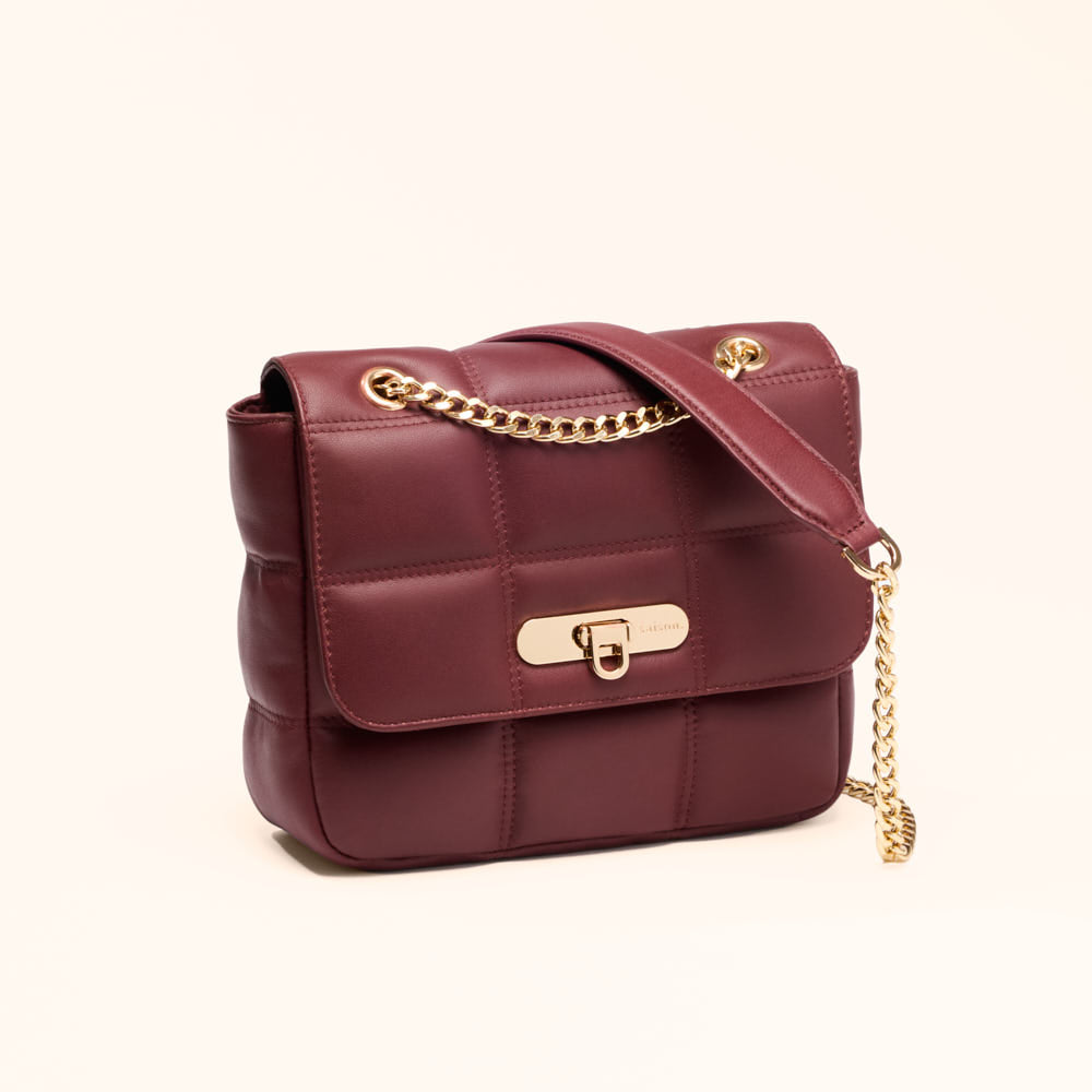 Sac porté épaule Léonie - Bordeaux