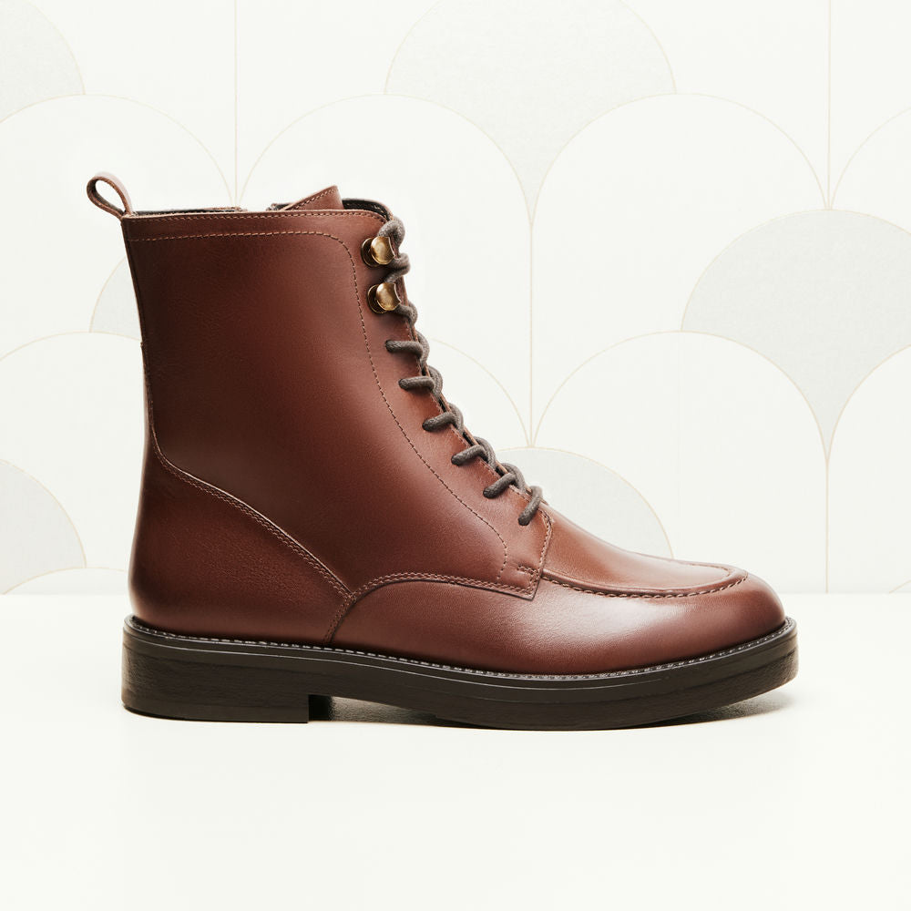 Bottines à lacets Violette - Marron