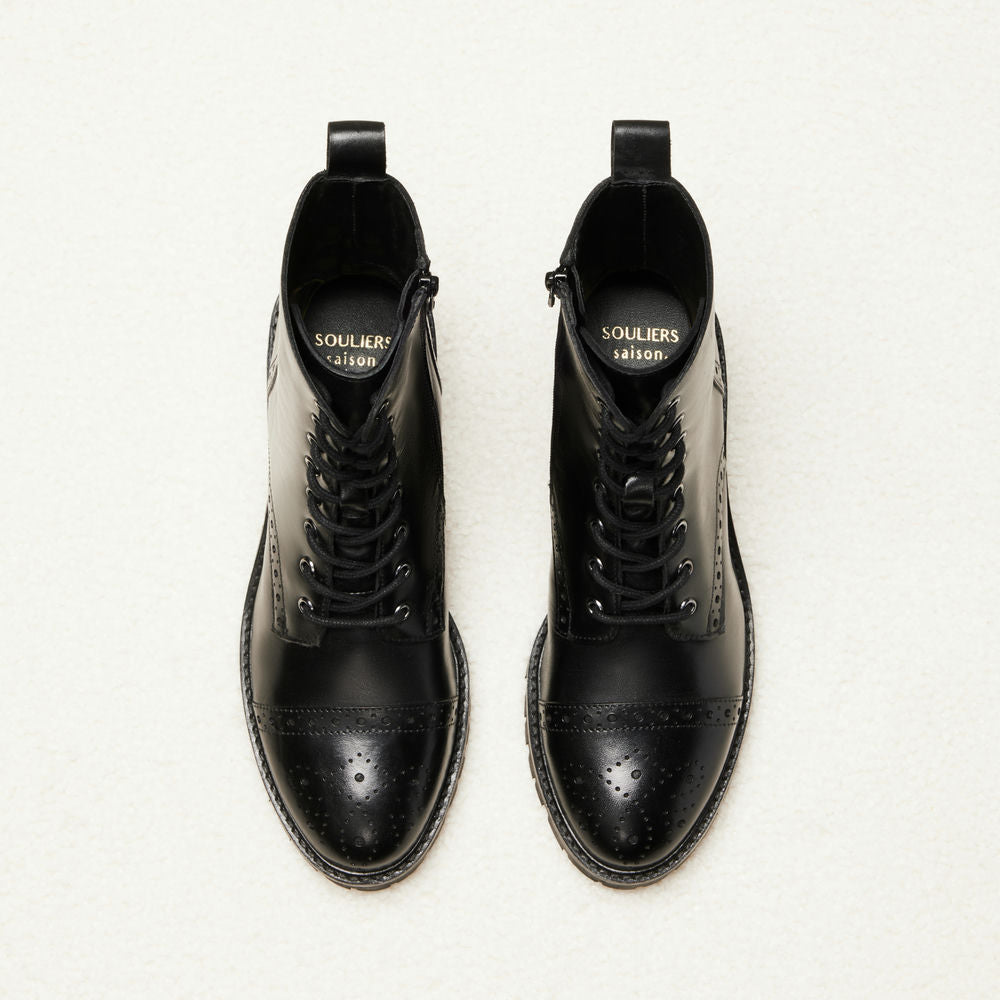 Bottines à lacets Nina - Noir