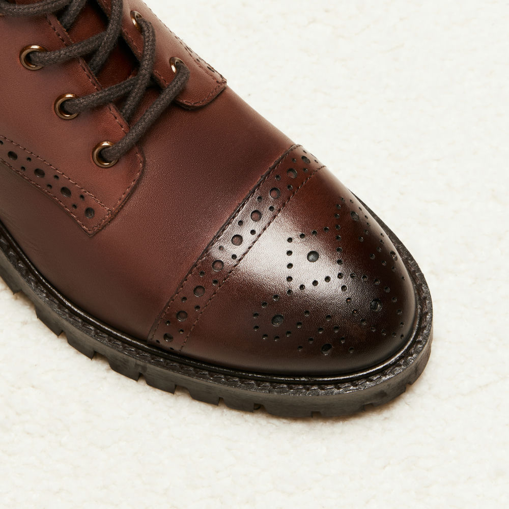 Bottines à lacets Nina - Marron