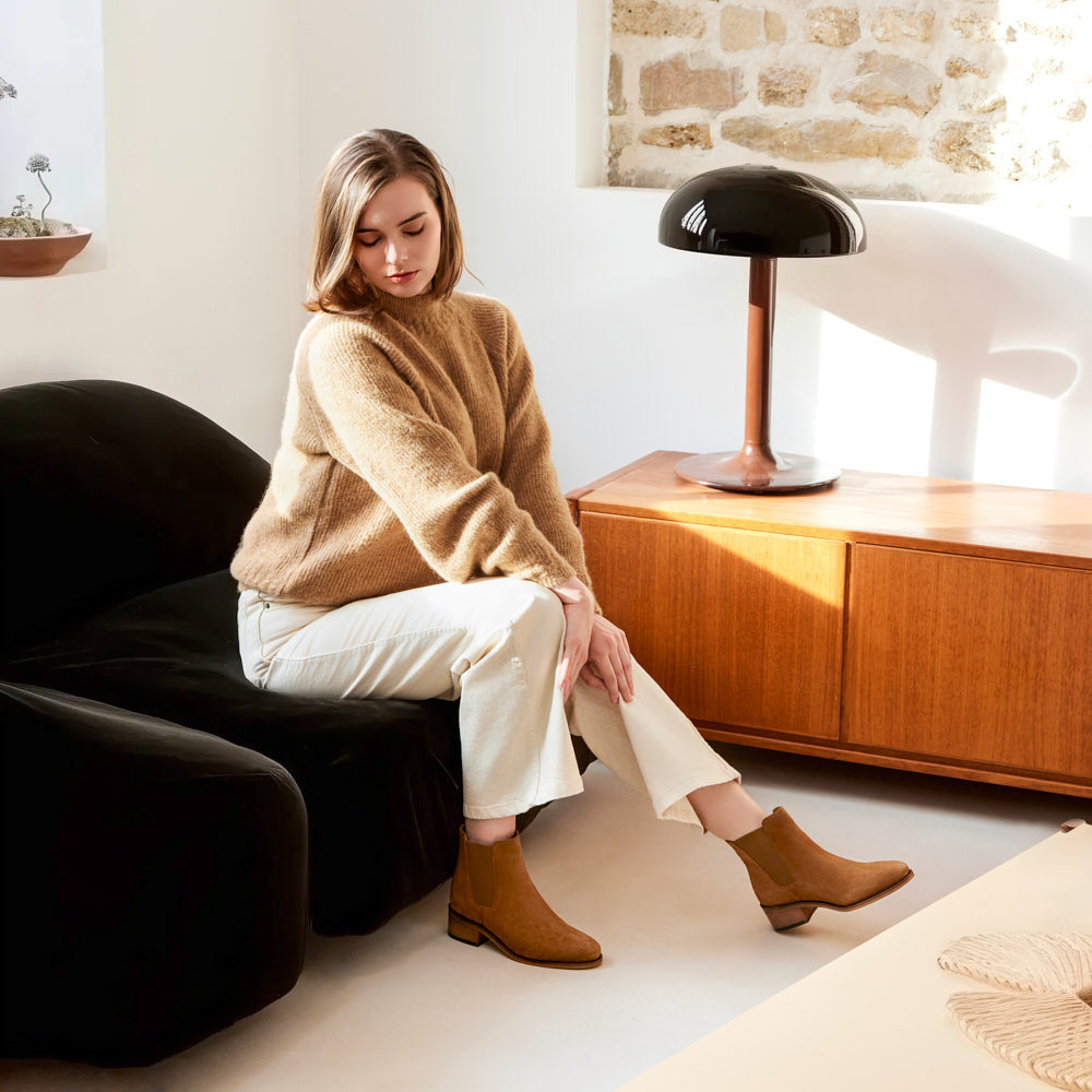 Chelsea Chloé - Camel suede