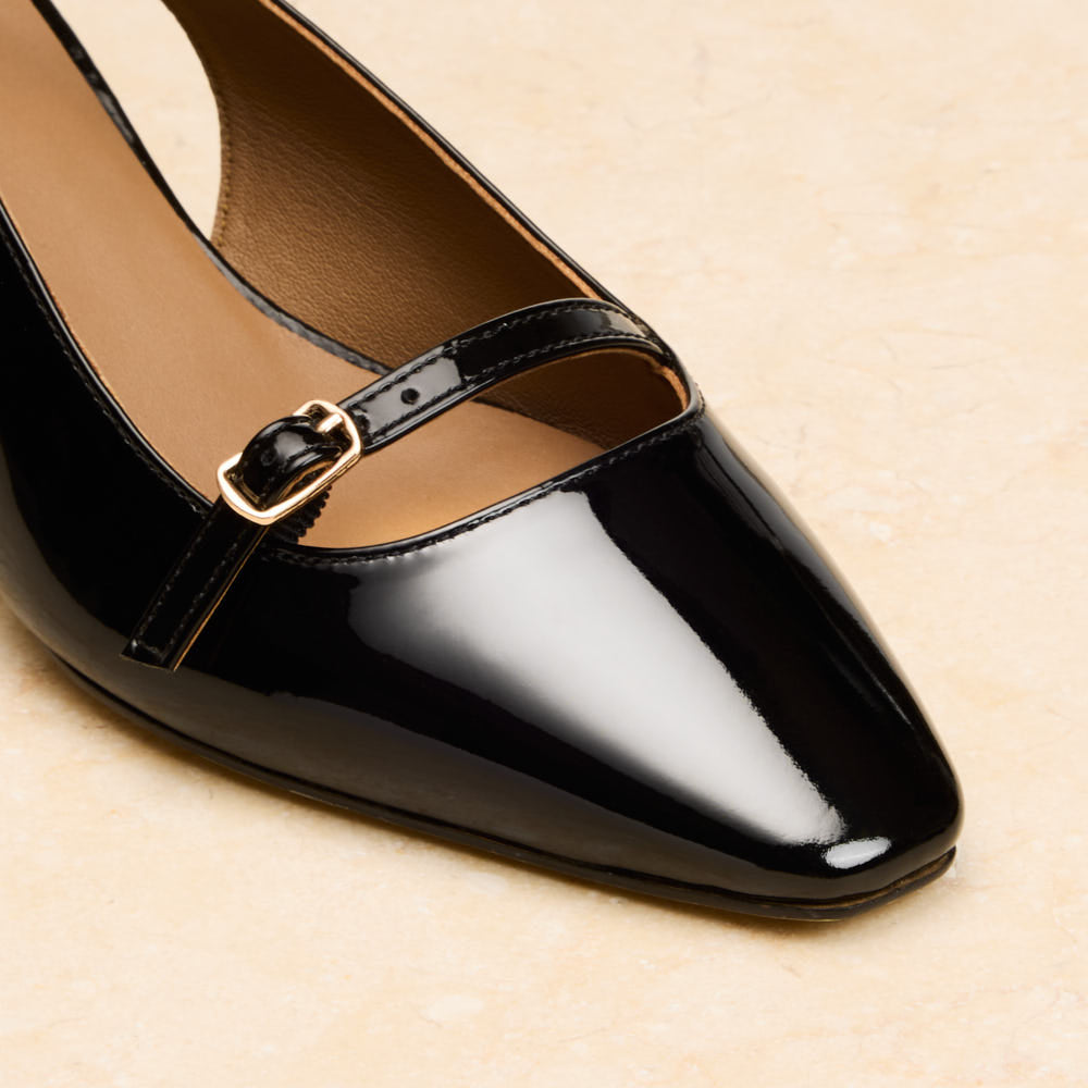Escarpins slingback Annick - Noir verni