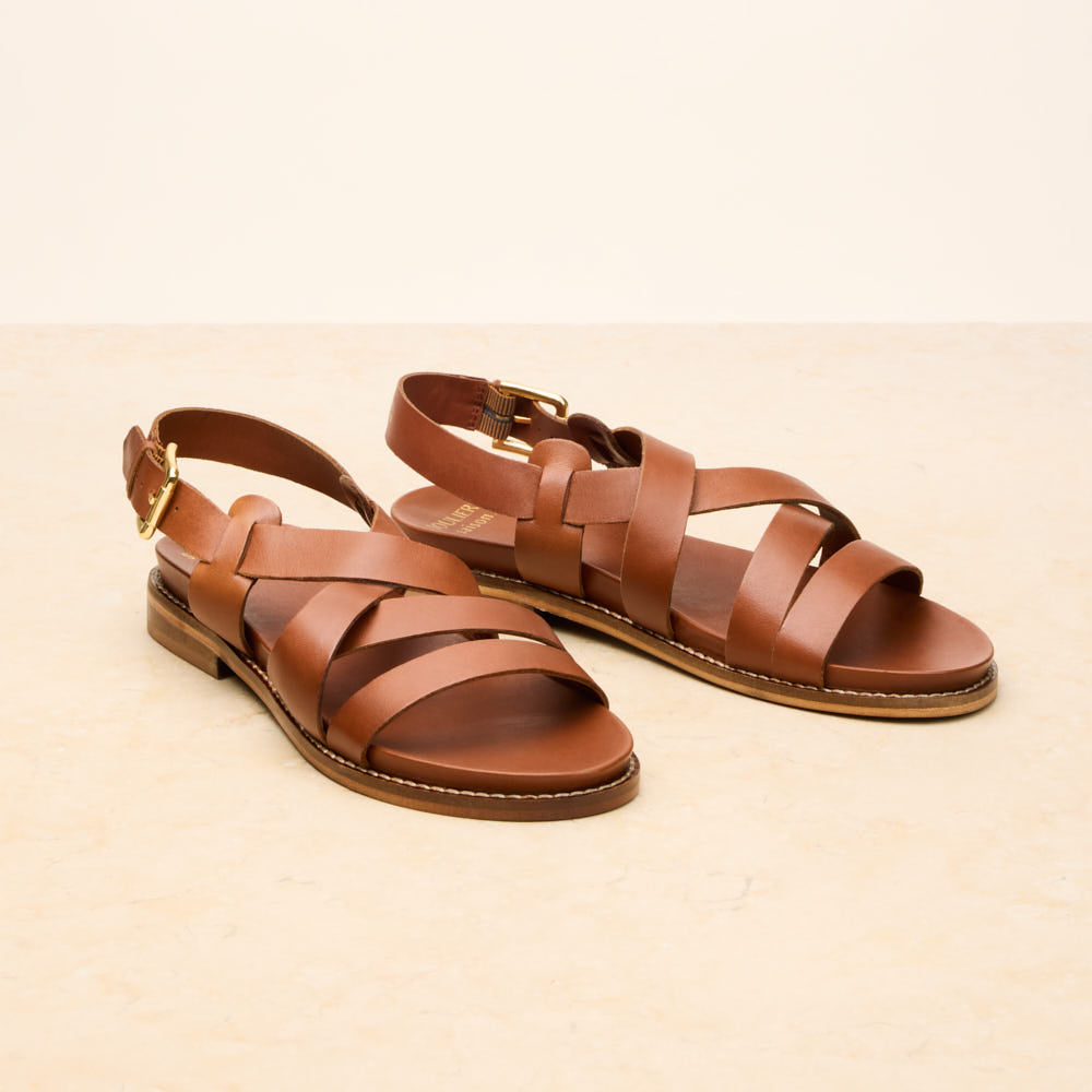 Sandales Blanche - Cognac