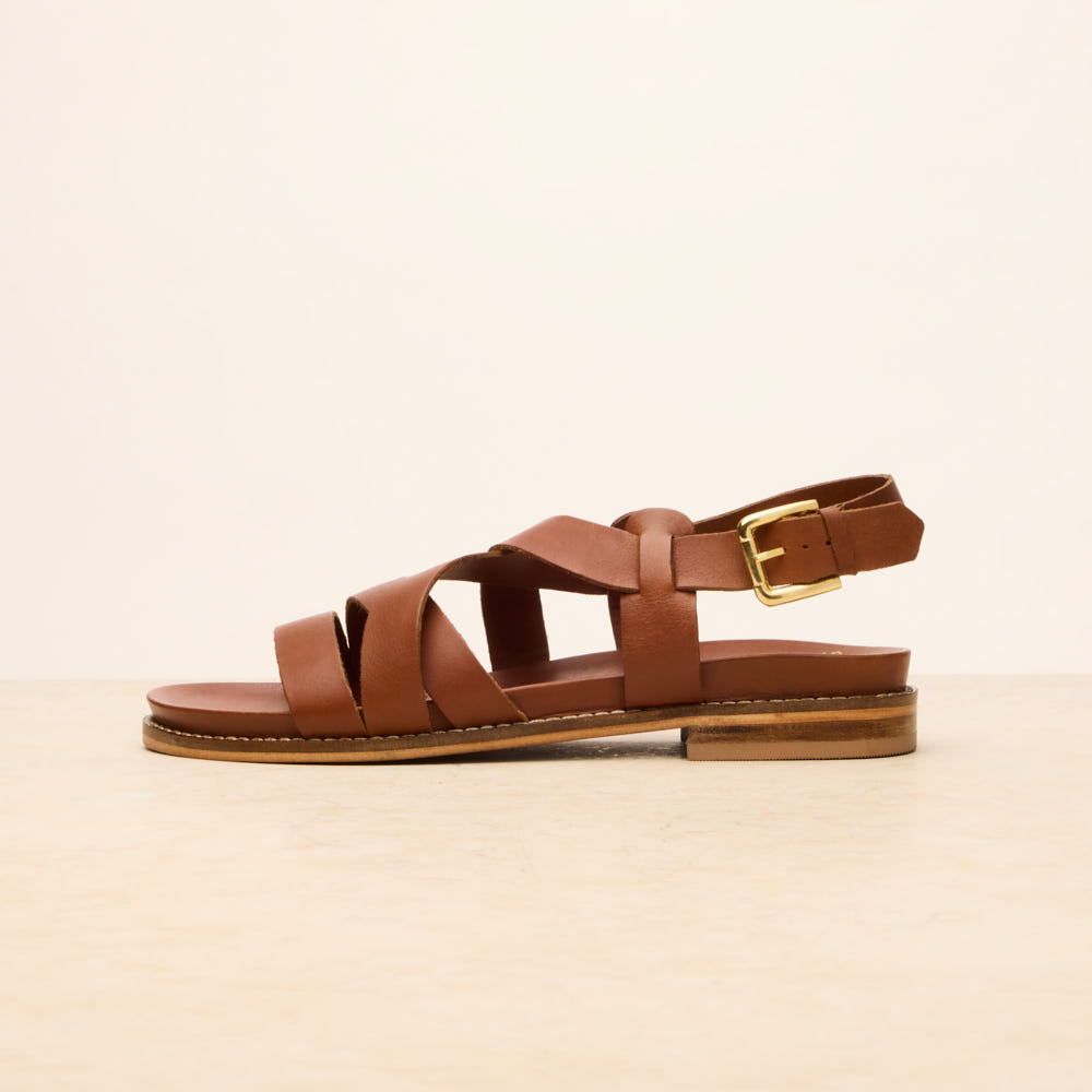 Sandales Blanche - Cognac