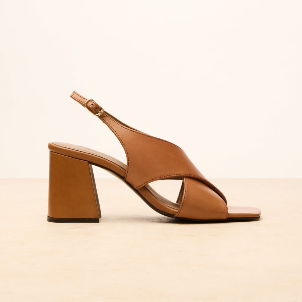 Sandales à talon Arielle - Cognac