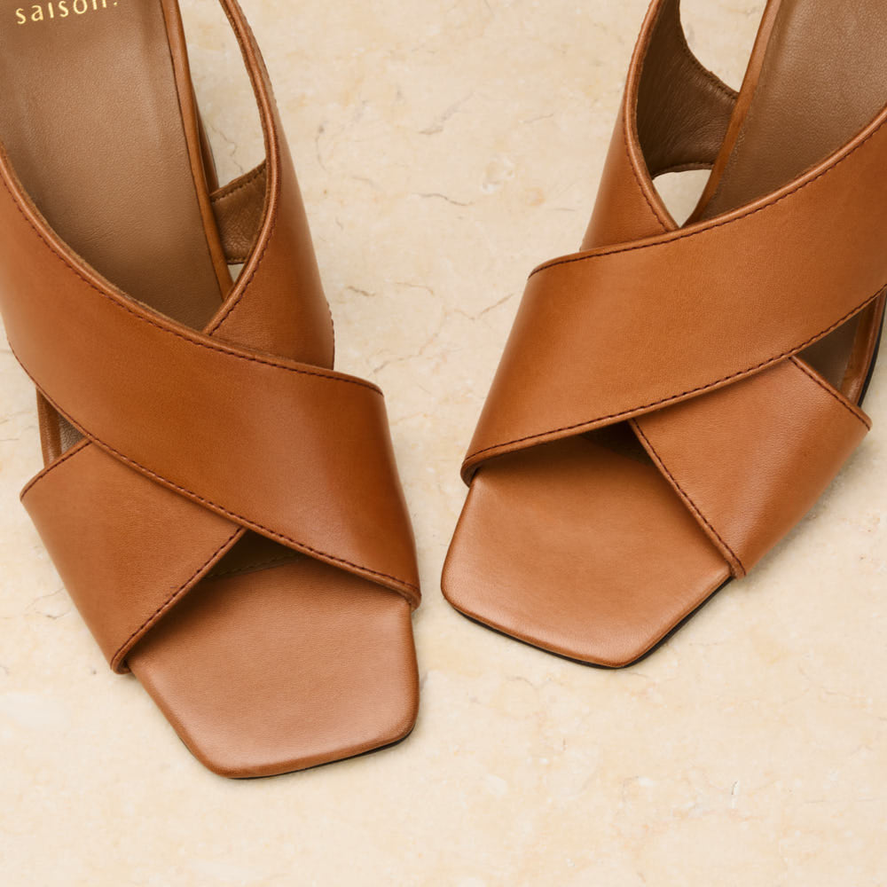 Sandales à talon Arielle - Cognac