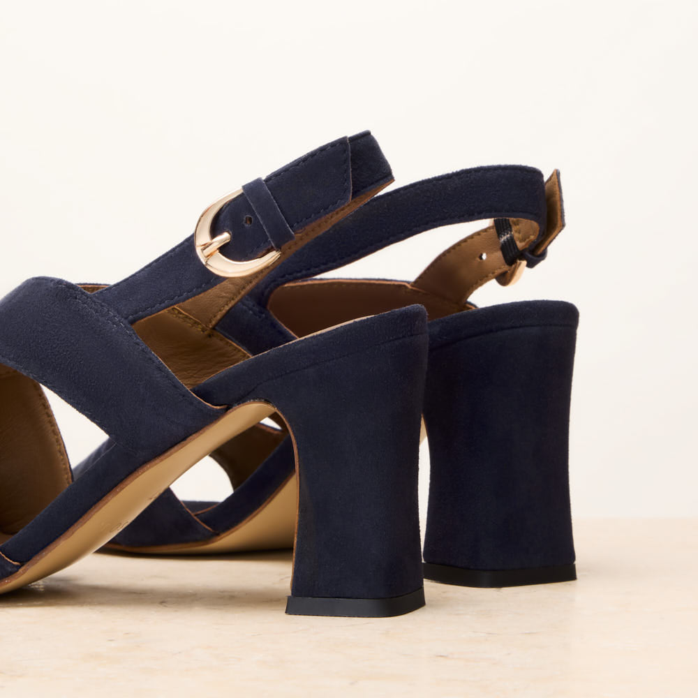 Sandales à talon Joséphine - Bleu marine