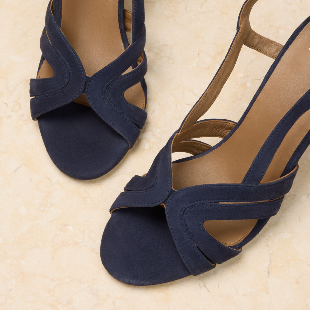 Sandales à talon Madeleine - Bleu marine