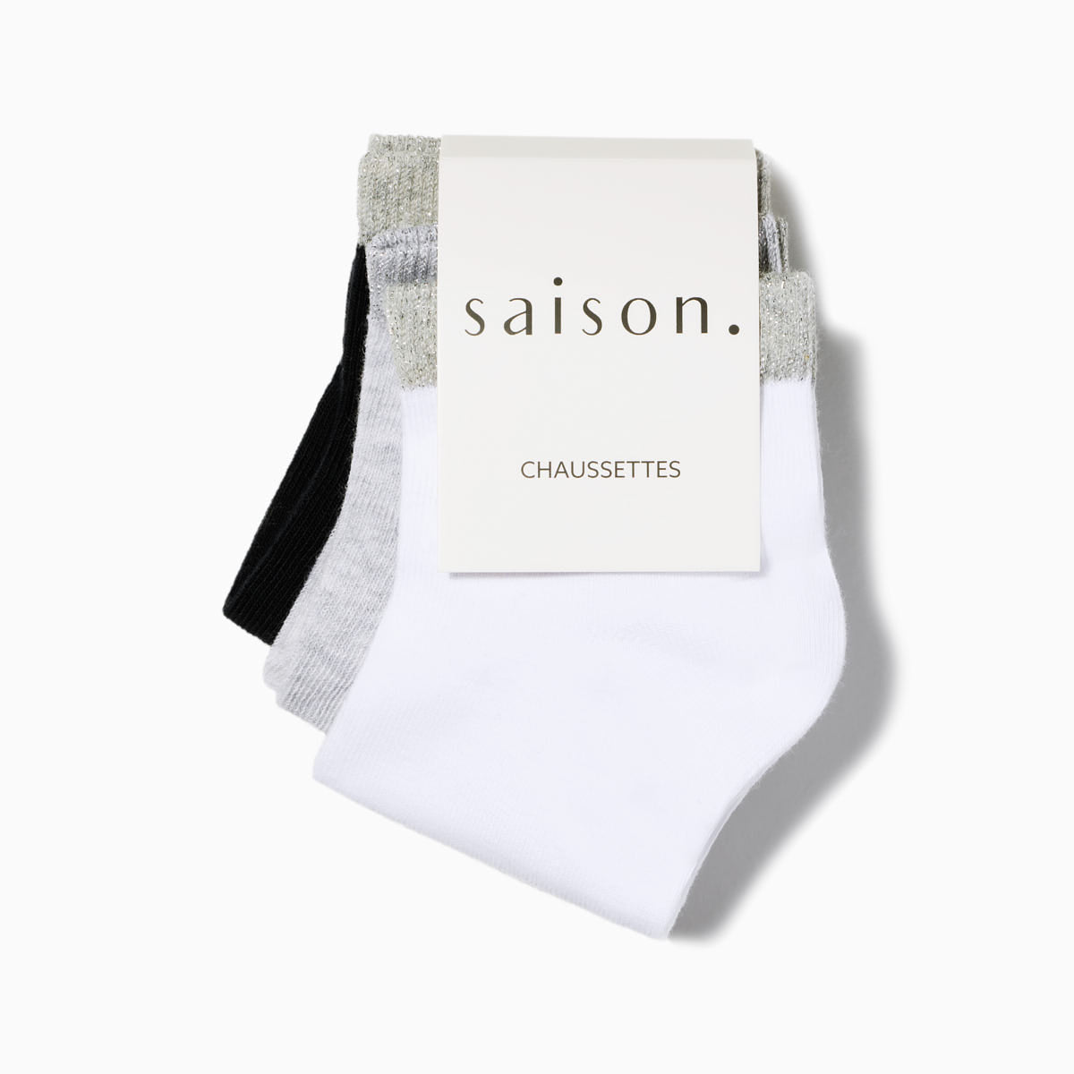 Chaussettes bicolores argentées x3