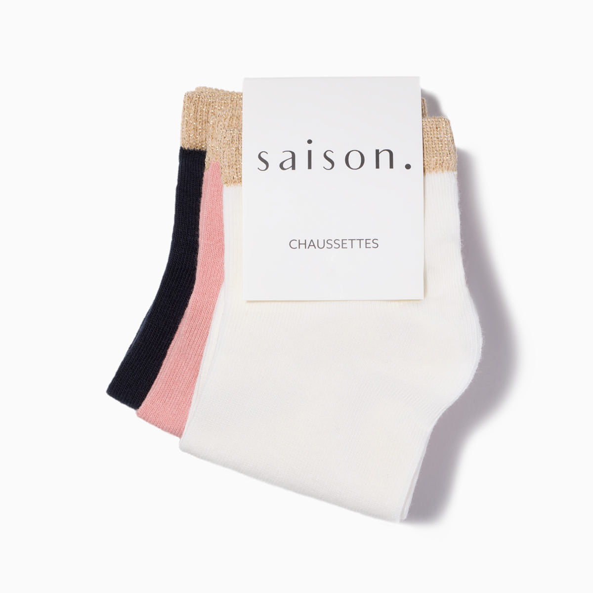 Chaussettes bicolores dorées 1 x3