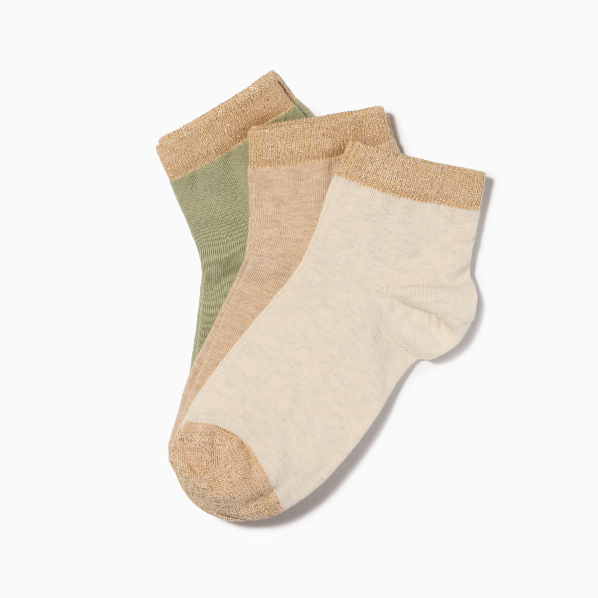 Chaussettes bicolores dorées 2 x3