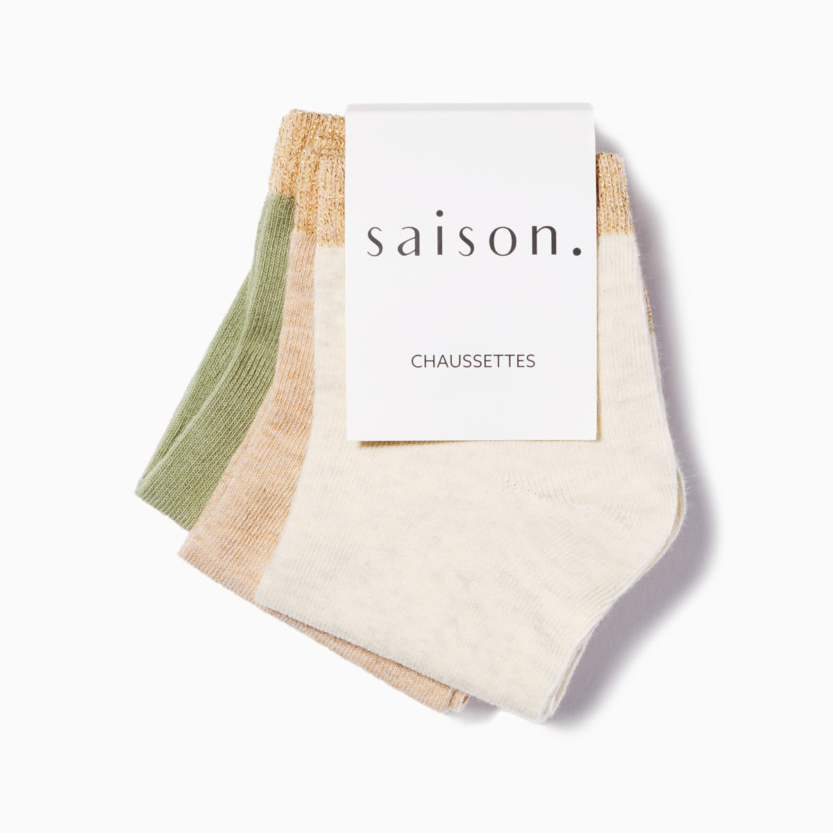 Chaussettes bicolores dorées 2 x3