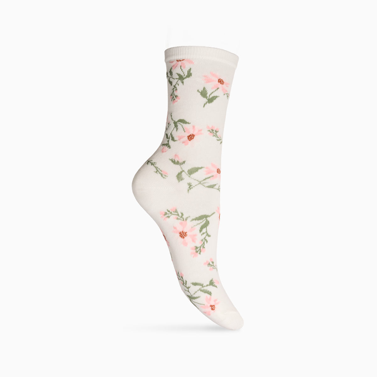 Chaussettes à fleurs roses x3