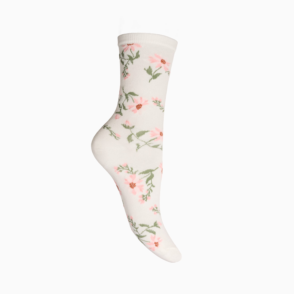 Chaussettes à fleurs roses x3