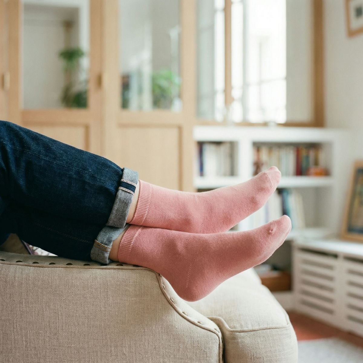 Chaussettes à fleurs roses x3