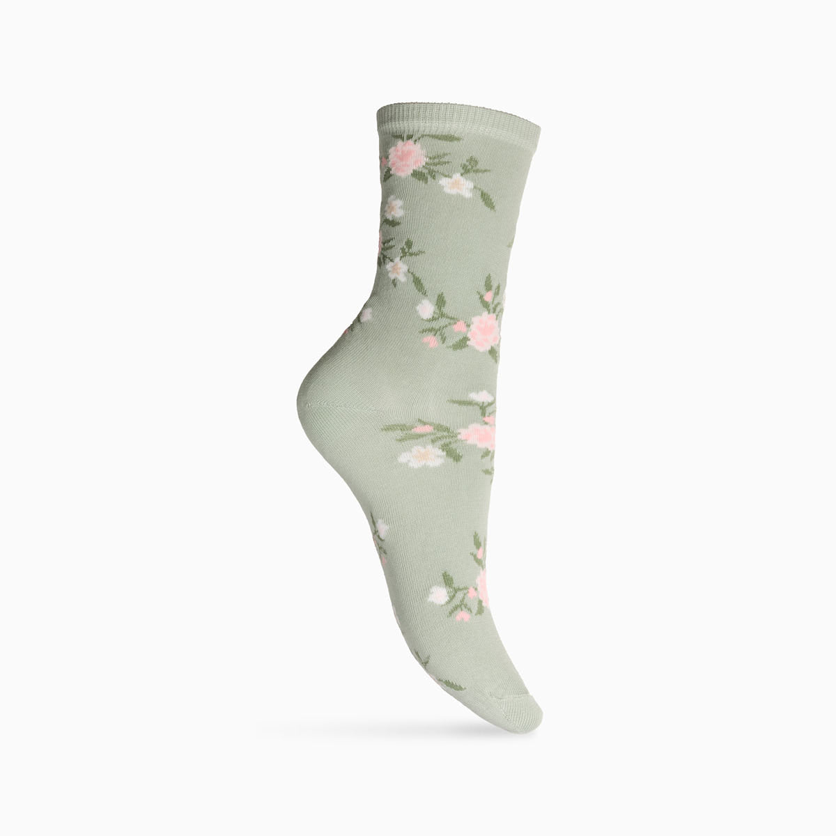 Chaussettes à fleurs vertes x3