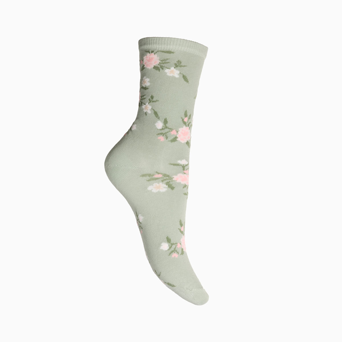 Chaussettes à fleurs vertes x3